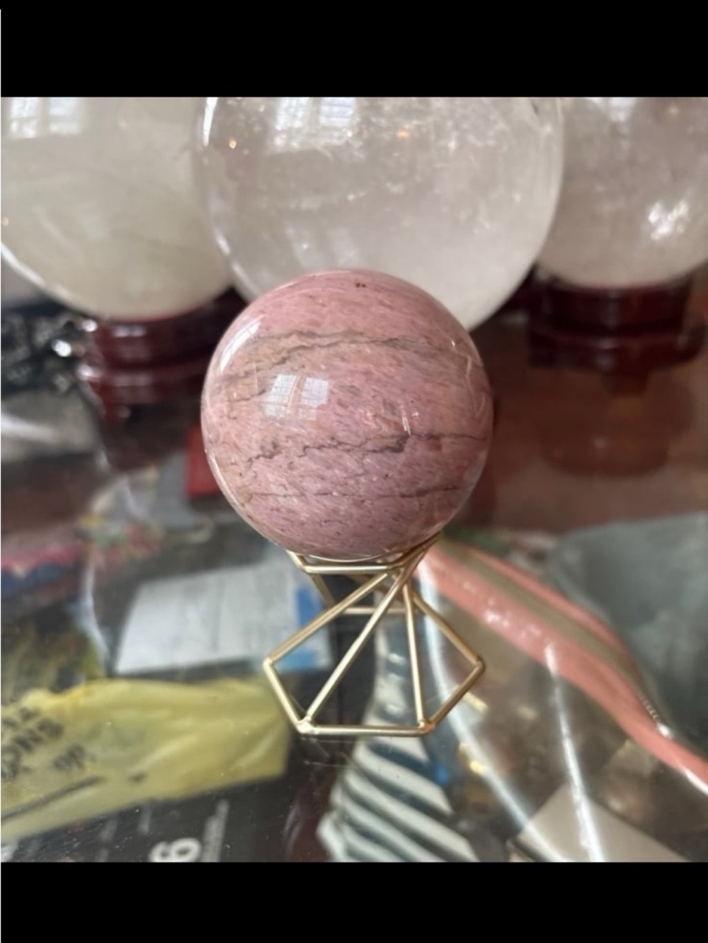 Pink Rhodonite Sphere - Picture 7 of 8